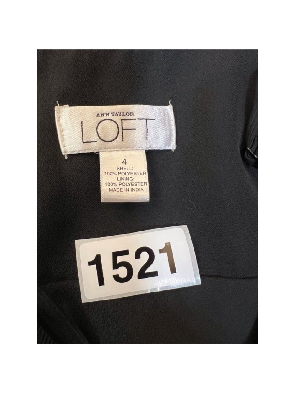 Loft Womens Shift Dress Black Sz 4 Little Midi V Neck Sleeveless Ruffle Crepe LB - Picture 3 of 6